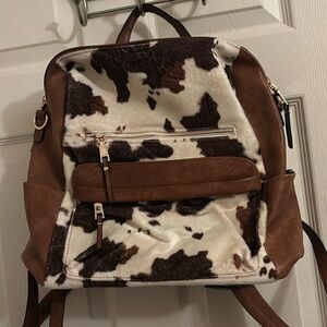 Cow Print Leather Women's Backpack